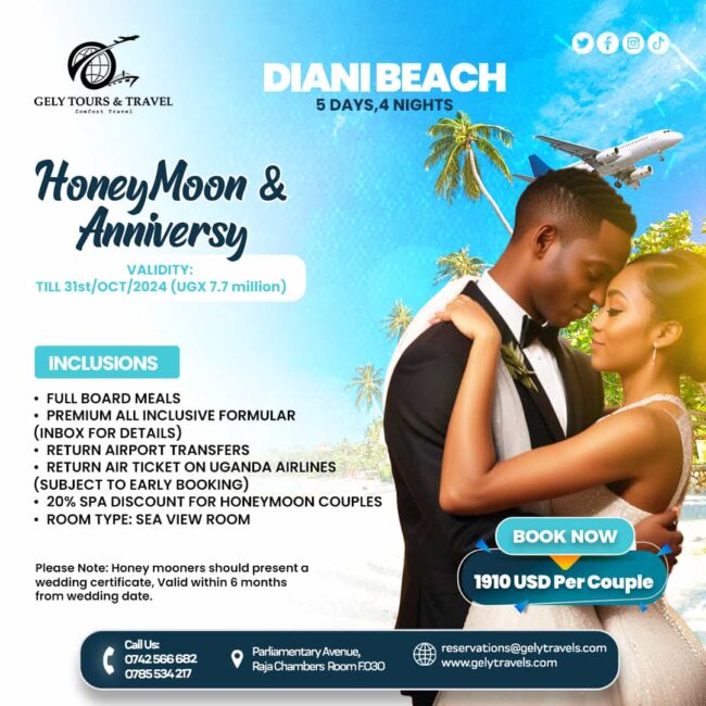 Diani Beach – Honey Moon & Anniversary Special